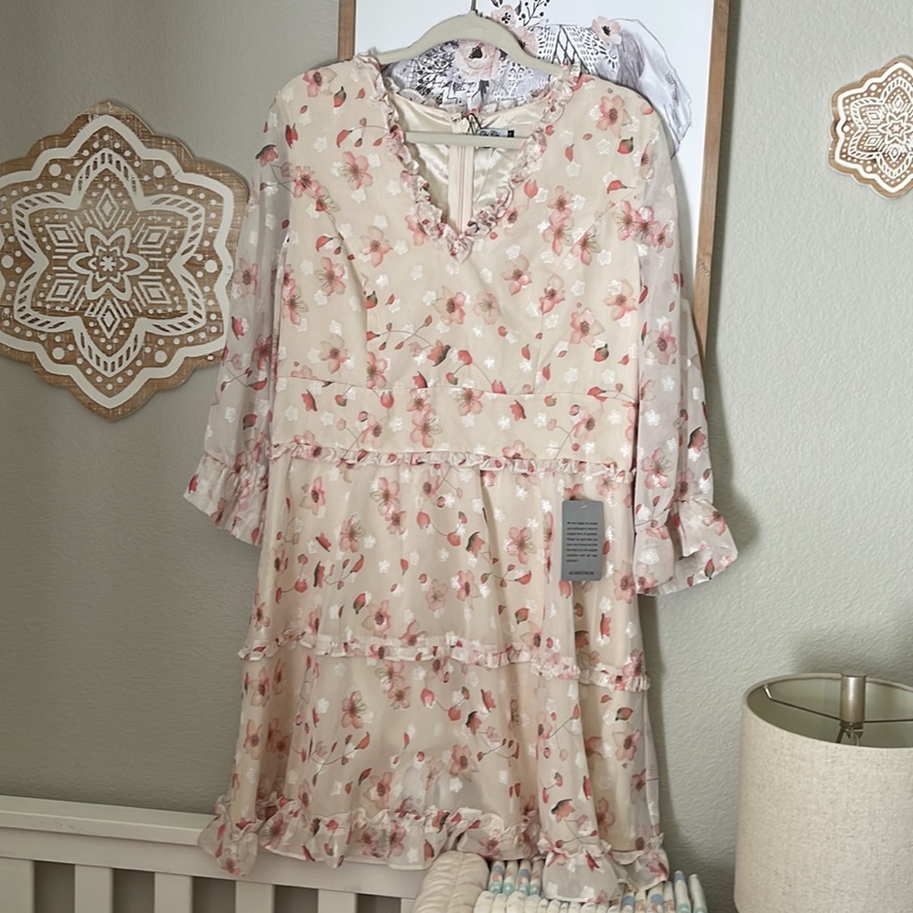 Chi Chi London ruffle printed mini dress NWT